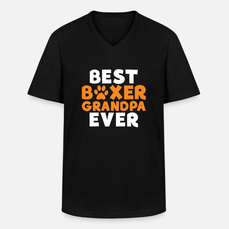 Boxer Hund Geschenke - Männer-T-Shirt mit V-Ausschnitt - Schwarz