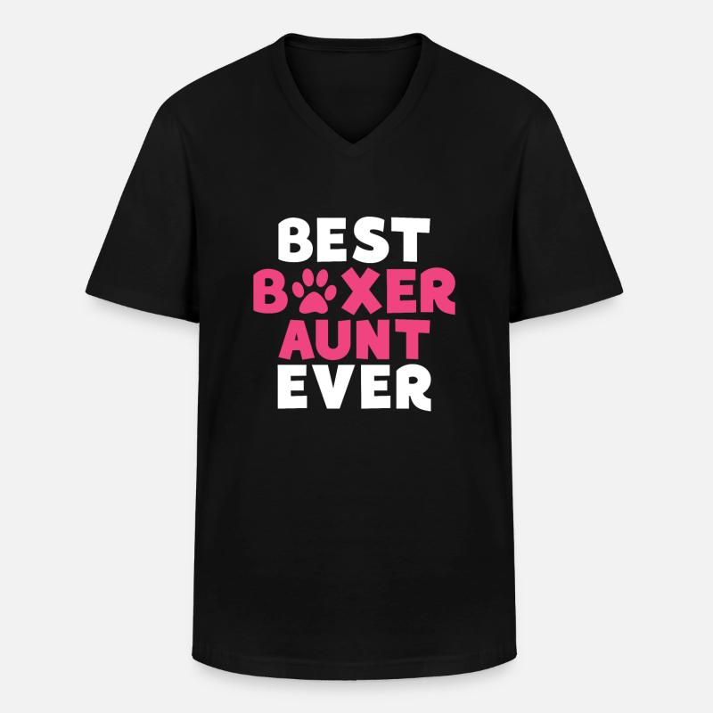 Boxer Hund Geschenke - Männer-T-Shirt mit V-Ausschnitt - Schwarz