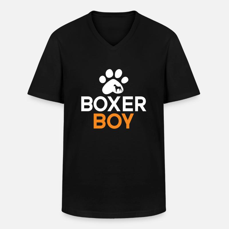 Boxer Hund Geschenke - Männer-T-Shirt mit V-Ausschnitt - Schwarz