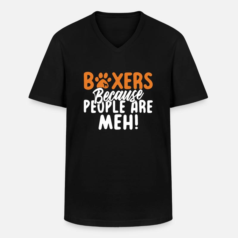 Boxer Hund Geschenke - Männer-T-Shirt mit V-Ausschnitt - Schwarz