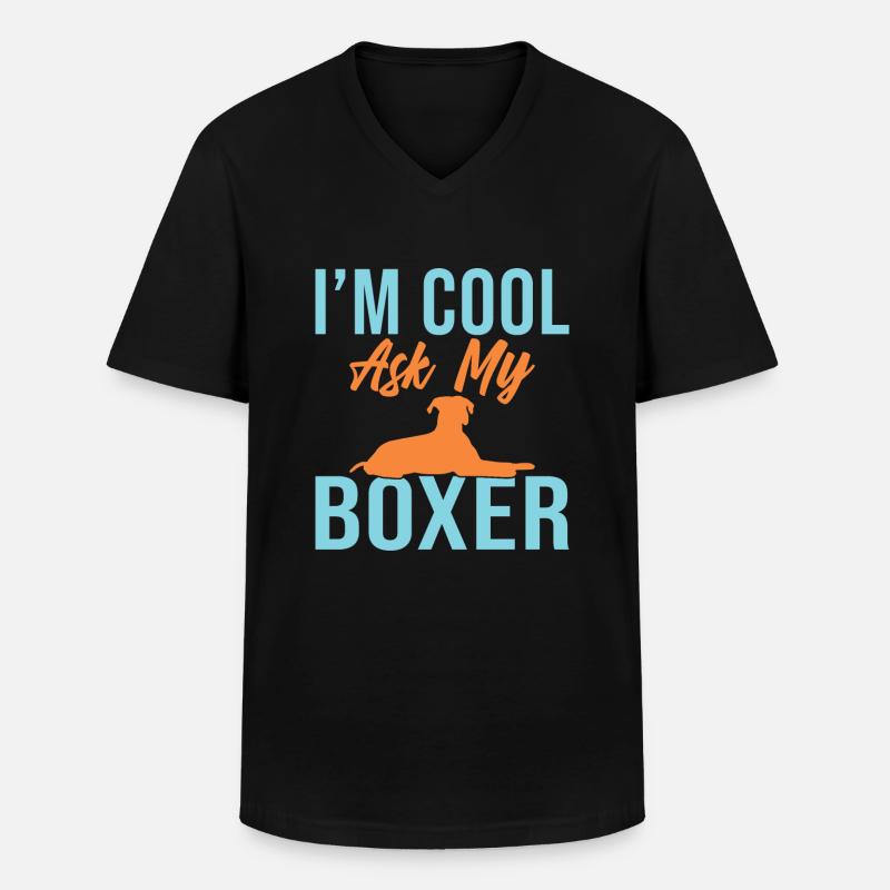 Boxer Hund Geschenke - Männer-T-Shirt mit V-Ausschnitt - Schwarz