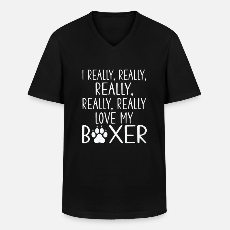 Boxer Hund Geschenke - Männer-T-Shirt mit V-Ausschnitt - Schwarz