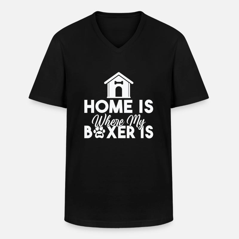 Boxer Hund Geschenke - Männer-T-Shirt mit V-Ausschnitt - Schwarz