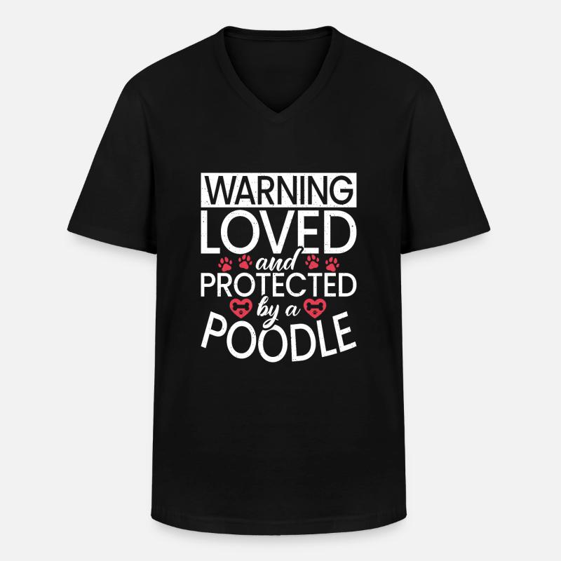 Pudel Geschenke - Männer-T-Shirt mit V-Ausschnitt - Schwarz