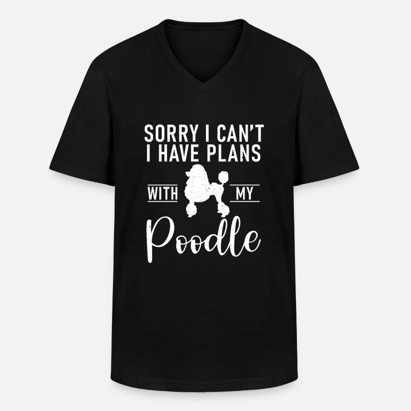 Pudel Geschenke - Männer-T-Shirt mit V-Ausschnitt - Schwarz