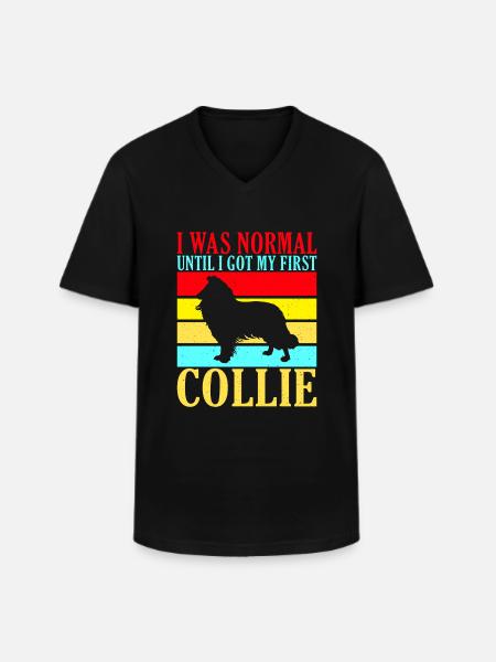 Cadeaux Collie - T-shirt col V Homme - noir