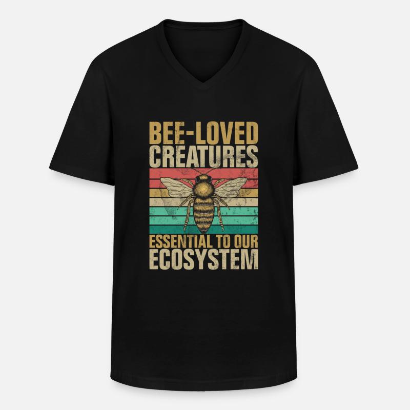 Bee Gifts - Männer-T-Shirt mit V-Ausschnitt - Schwarz