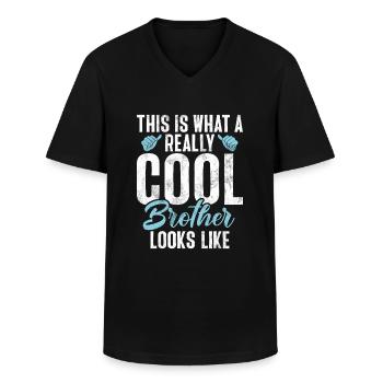 Brother Gifts - Männer-T-Shirt mit V-Ausschnitt - Schwarz - Vorne - AI Model Male 178 dark (178cm)