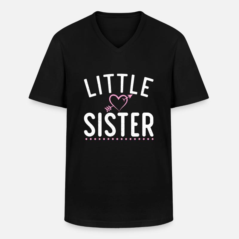 Cadeaux Petite Soeur - T-shirt col V Homme - noir