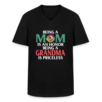 Grandma Gifts - Männer-T-Shirt mit V-Ausschnitt - Schwarz - Vorne - AI Model Male 178 dark (178cm)