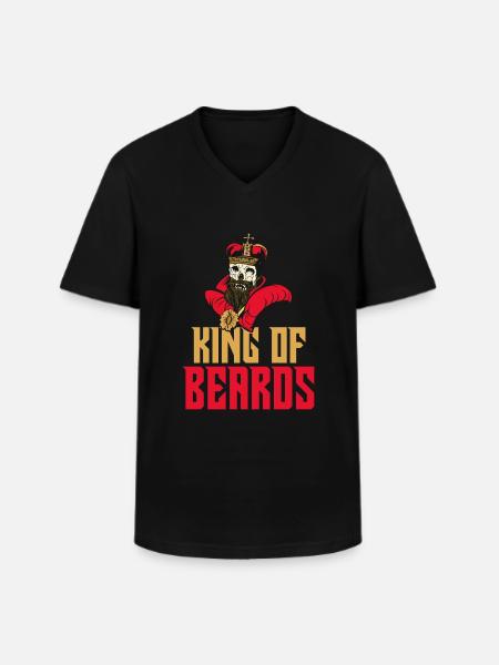 Giftidea Beard Men - Men's V-Neck T-Shirt - black