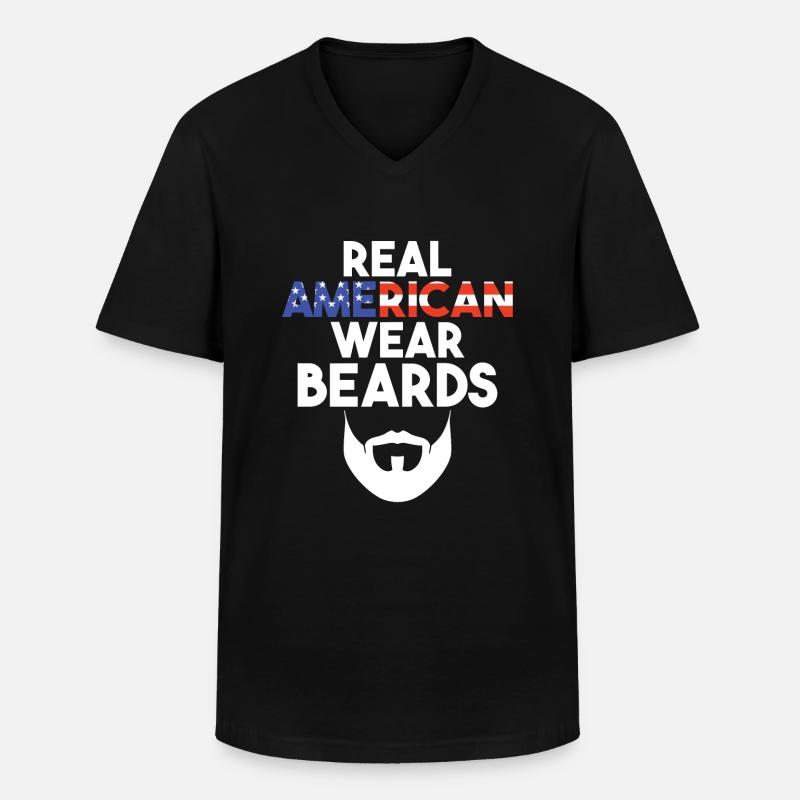 Giftidea Beard Men - Männer-T-Shirt mit V-Ausschnitt - Schwarz