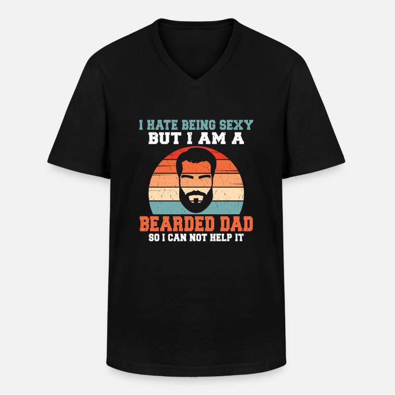 Giftidea Beard Men - Männer-T-Shirt mit V-Ausschnitt - Schwarz