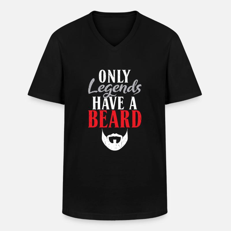 Giftidea Beard Men - Männer-T-Shirt mit V-Ausschnitt - Schwarz
