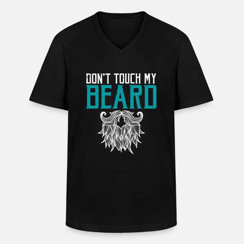 Giftidea Beard Men - Männer-T-Shirt mit V-Ausschnitt - Schwarz