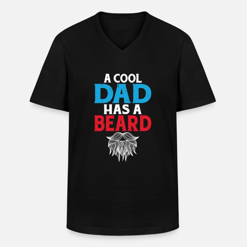 Giftidea Beard Men - Männer-T-Shirt mit V-Ausschnitt - Schwarz