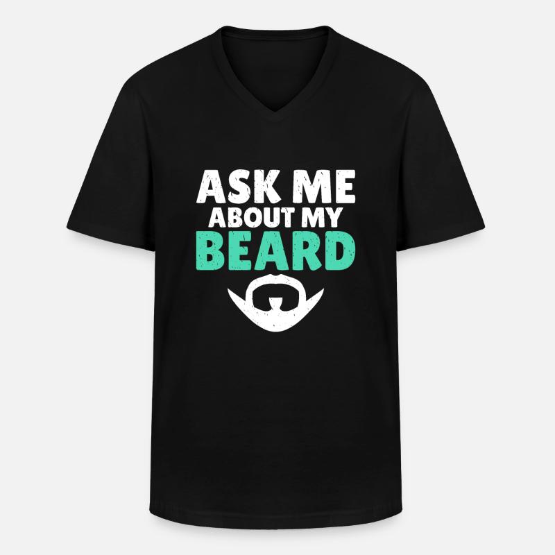 Giftidea Beard Men - Männer-T-Shirt mit V-Ausschnitt - Schwarz