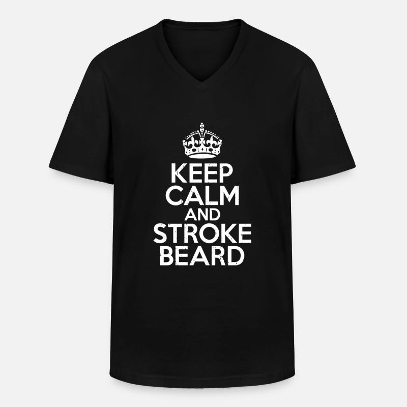 Giftidea Beard Men - Männer-T-Shirt mit V-Ausschnitt - Schwarz