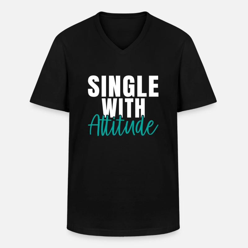 Single Gift - Männer-T-Shirt mit V-Ausschnitt - Schwarz