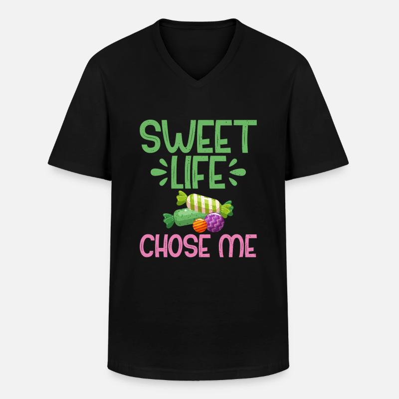 Candy Gift - Männer-T-Shirt mit V-Ausschnitt - Schwarz