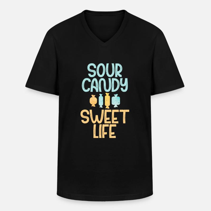 Candy Gift - Männer-T-Shirt mit V-Ausschnitt - Schwarz