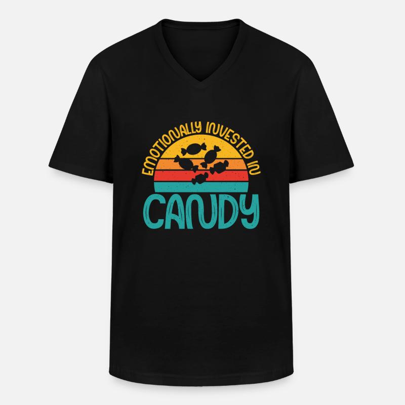Candy Gift - Männer-T-Shirt mit V-Ausschnitt - Schwarz