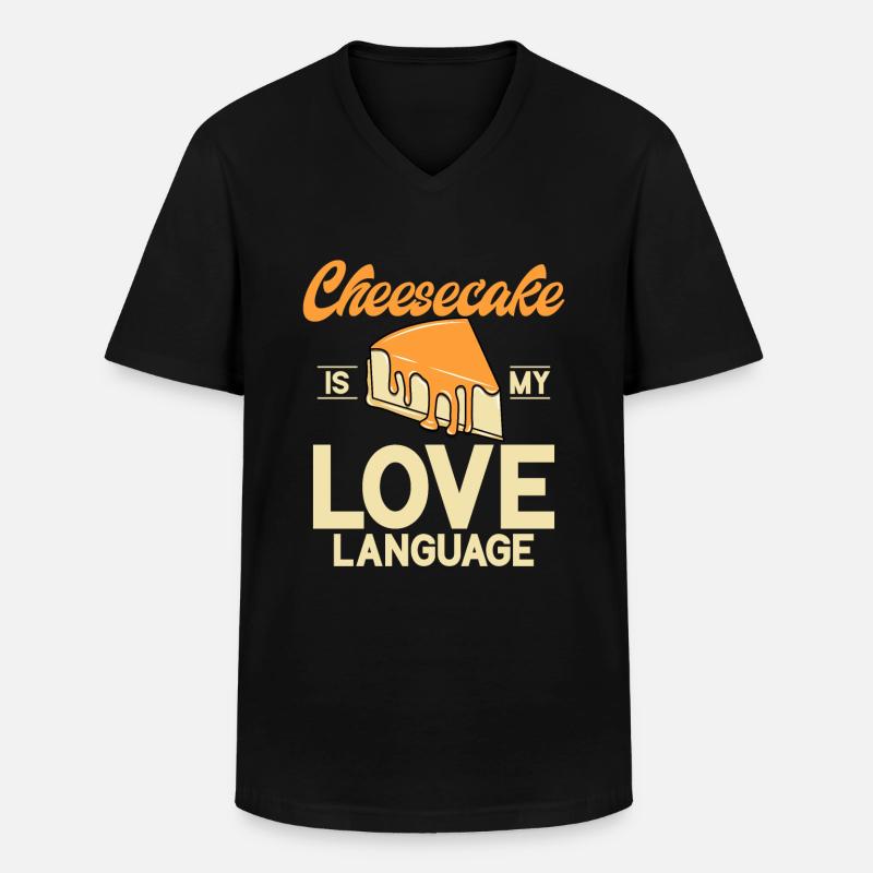 Cheesecake Gift - Männer-T-Shirt mit V-Ausschnitt - Schwarz