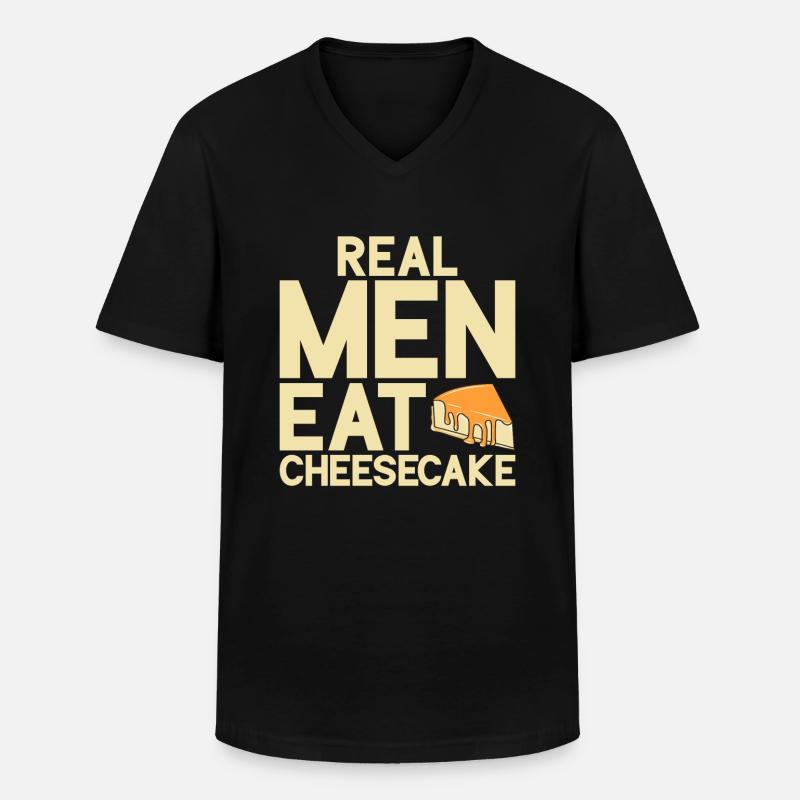 Cheesecake Gift - Männer-T-Shirt mit V-Ausschnitt - Schwarz