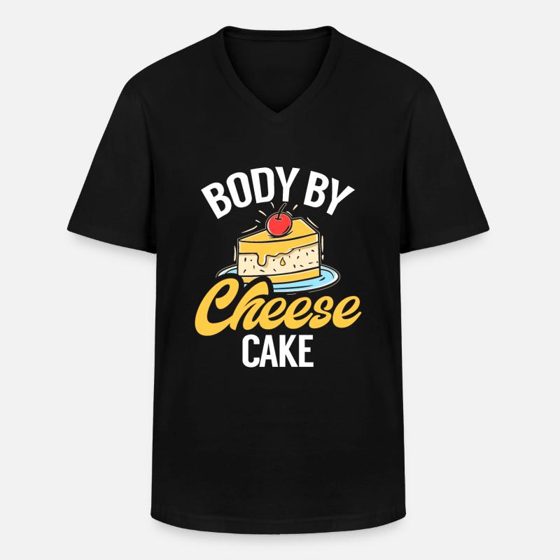 Cheesecake Gift - Männer-T-Shirt mit V-Ausschnitt - Schwarz