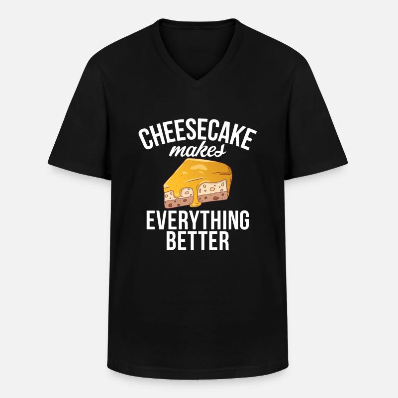 Cheesecake Gift - Männer-T-Shirt mit V-Ausschnitt - Schwarz