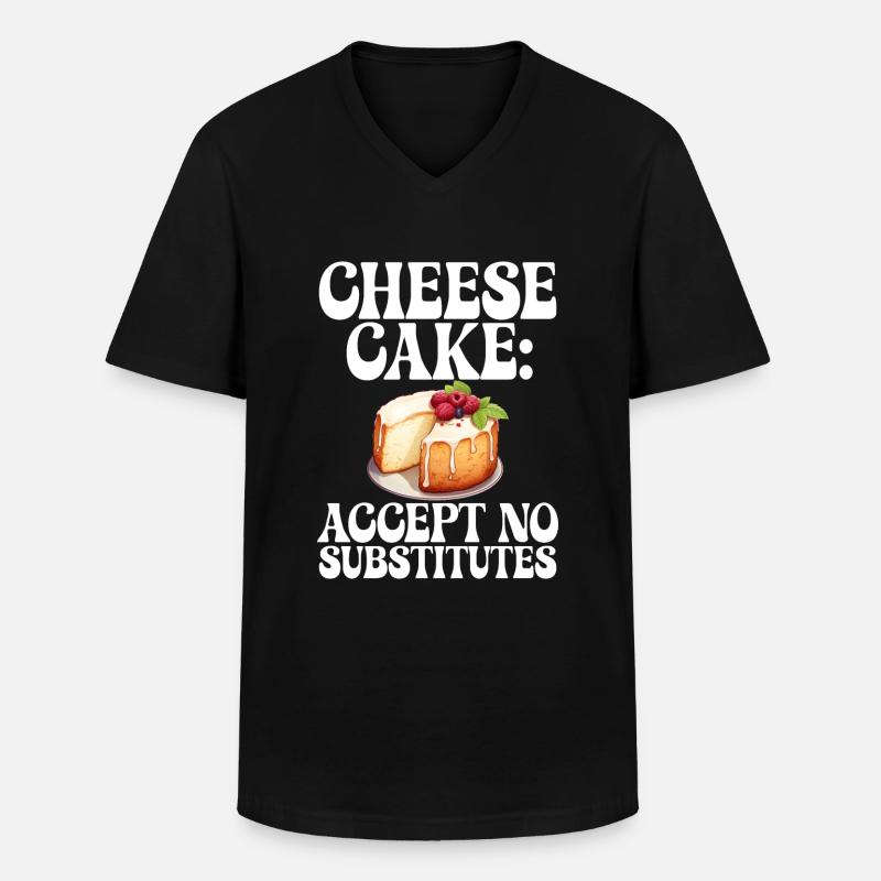 Cheesecake Gift - Männer-T-Shirt mit V-Ausschnitt - Schwarz