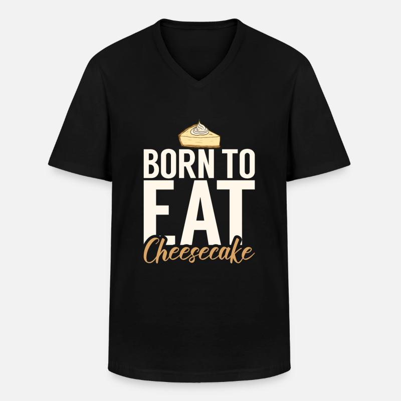 Cheesecake Gift - Männer-T-Shirt mit V-Ausschnitt - Schwarz