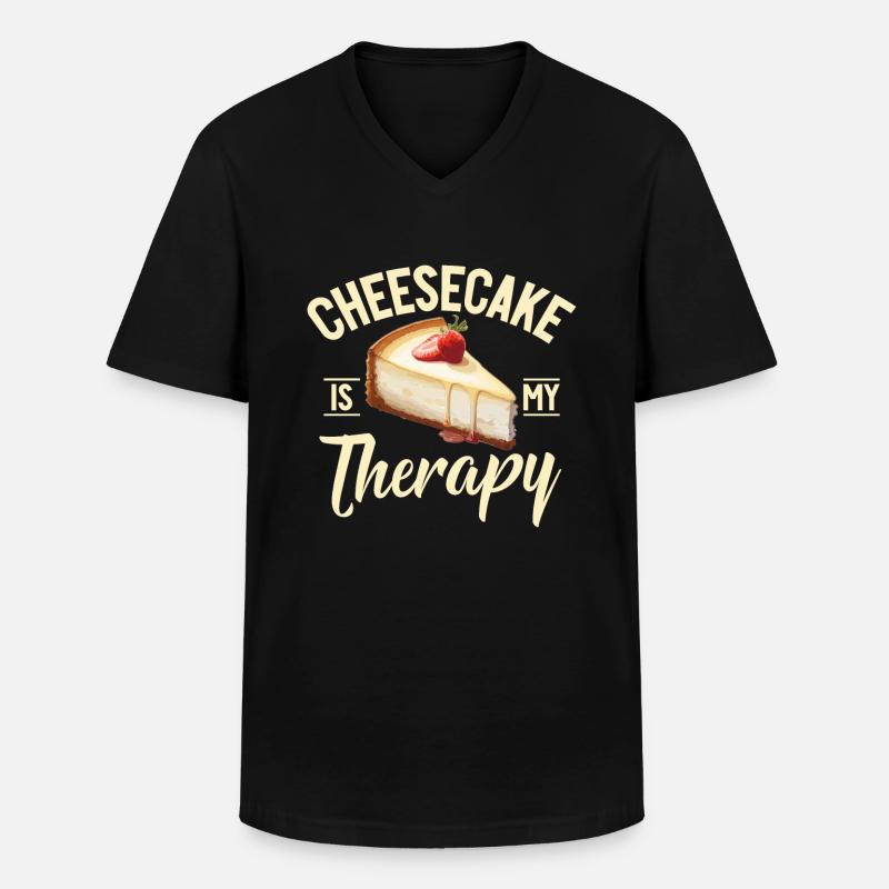 Cheesecake Gift - Männer-T-Shirt mit V-Ausschnitt - Schwarz