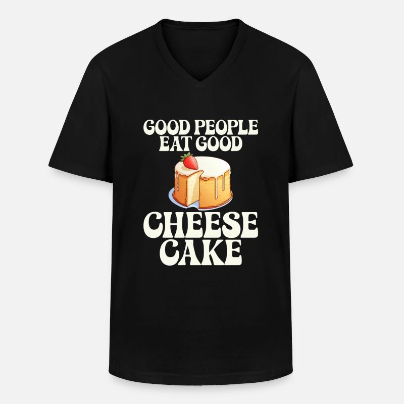Cheesecake Gift - Männer-T-Shirt mit V-Ausschnitt - Schwarz