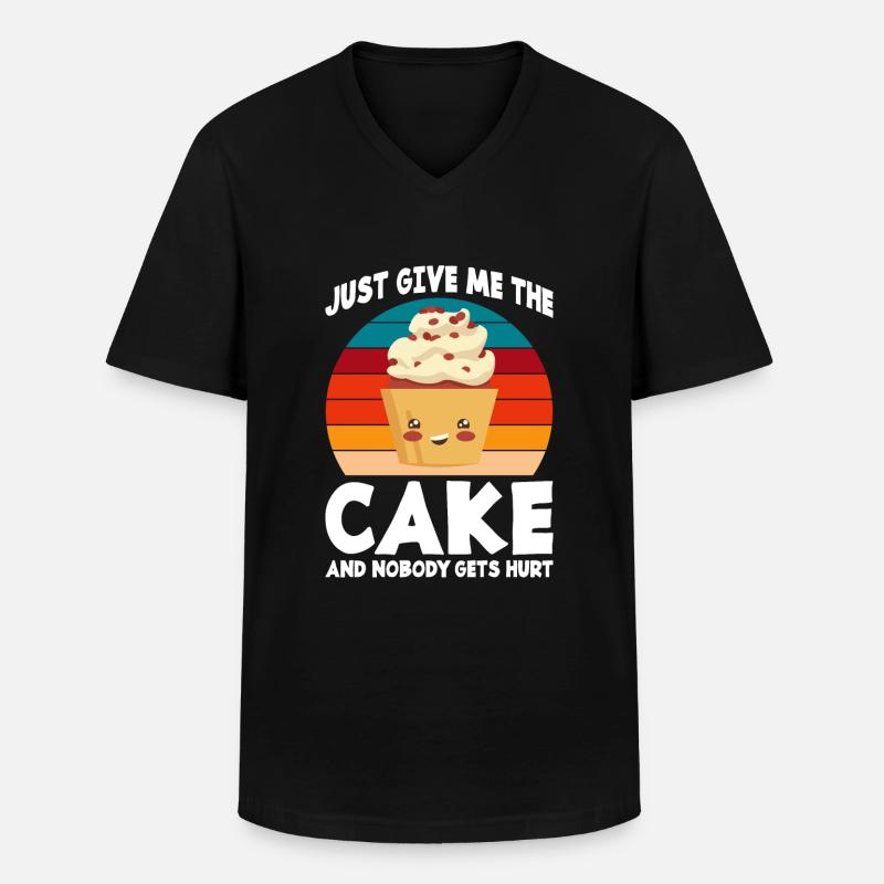 Cake Lover Cake Gift - Männer-T-Shirt mit V-Ausschnitt - Schwarz