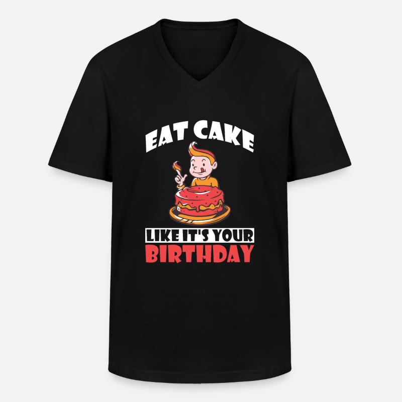Cake Lover Cake Gift - T-shirt col V Homme - noir