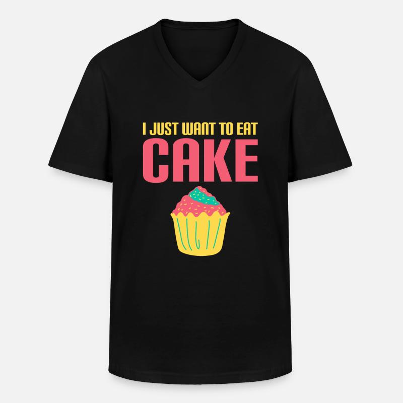Cake Lover Cake Gift - Männer-T-Shirt mit V-Ausschnitt - Schwarz