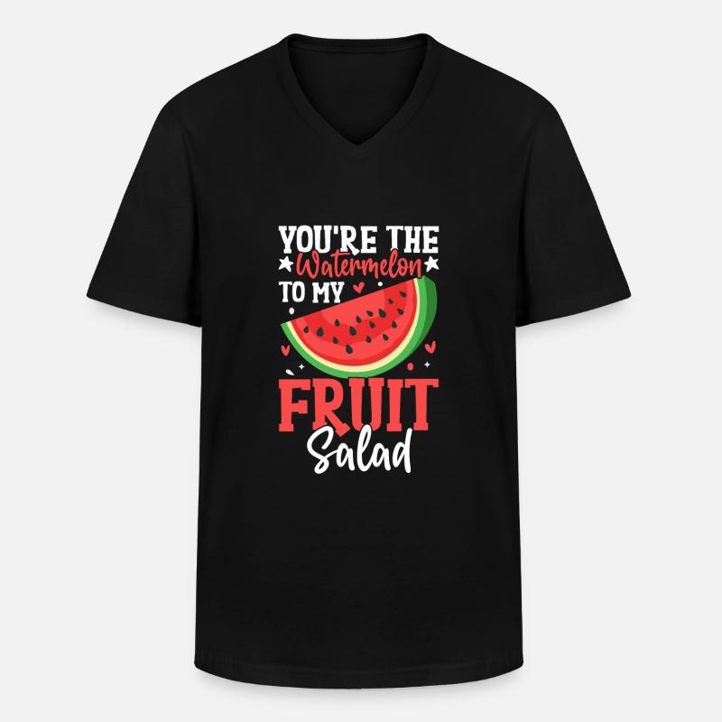 Melon Gift - Männer-T-Shirt mit V-Ausschnitt - Schwarz