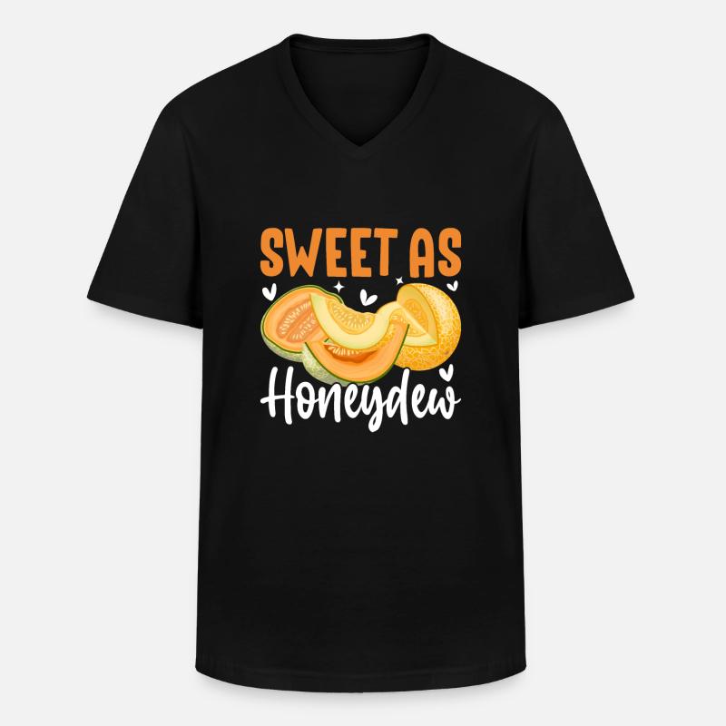 Melon Gift - Männer-T-Shirt mit V-Ausschnitt - Schwarz