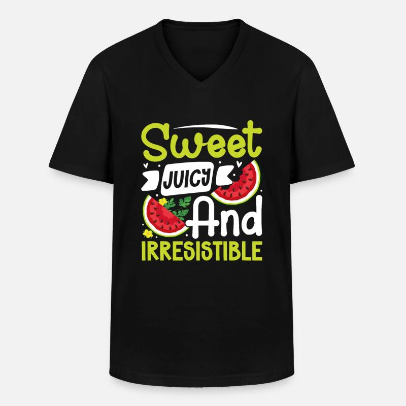 Melon Gift - Männer-T-Shirt mit V-Ausschnitt - Schwarz