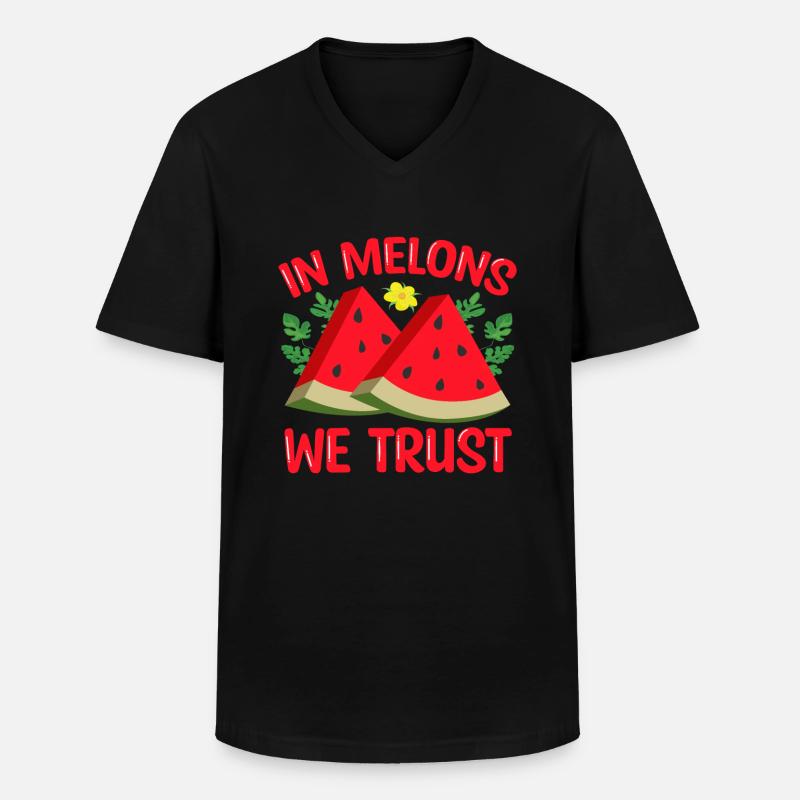 Melon Gift - Männer-T-Shirt mit V-Ausschnitt - Schwarz