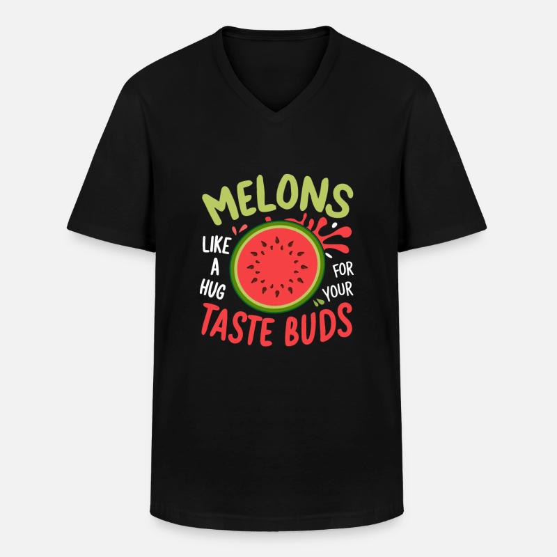 Melon Gift - Männer-T-Shirt mit V-Ausschnitt - Schwarz