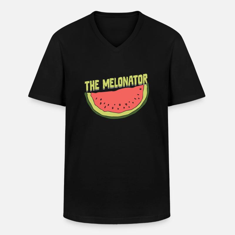 Melon Gift - Männer-T-Shirt mit V-Ausschnitt - Schwarz