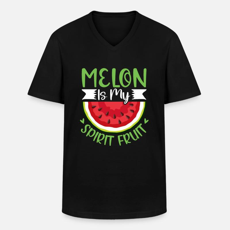 Melon Gift - Männer-T-Shirt mit V-Ausschnitt - Schwarz