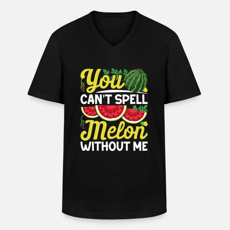 Melon Gift - Männer-T-Shirt mit V-Ausschnitt - Schwarz