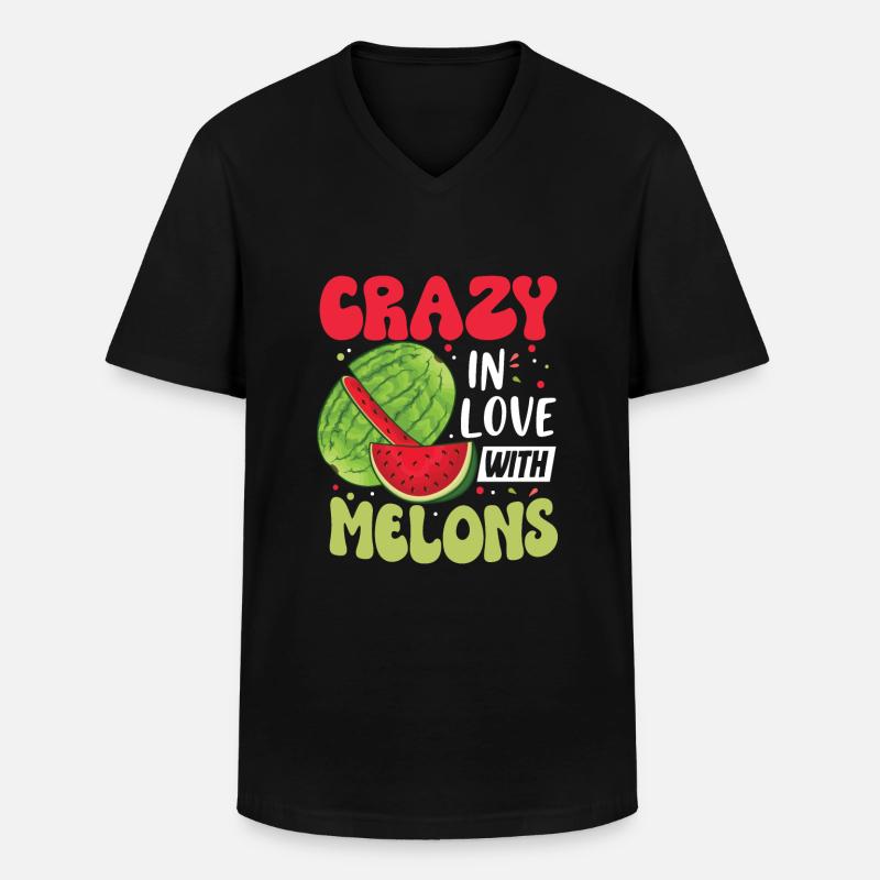 Melon Gift - Männer-T-Shirt mit V-Ausschnitt - Schwarz