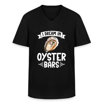 Cadeaux d’huîtres - T-shirt col V Homme - noir - Devant - AI Model Male 178 dark (178cm)
