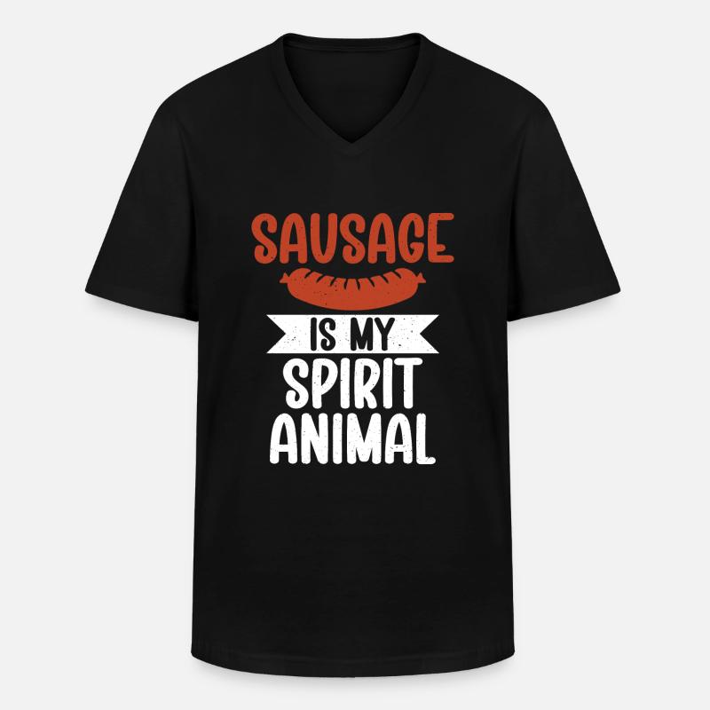 Sausage Lover - Männer-T-Shirt mit V-Ausschnitt - Schwarz
