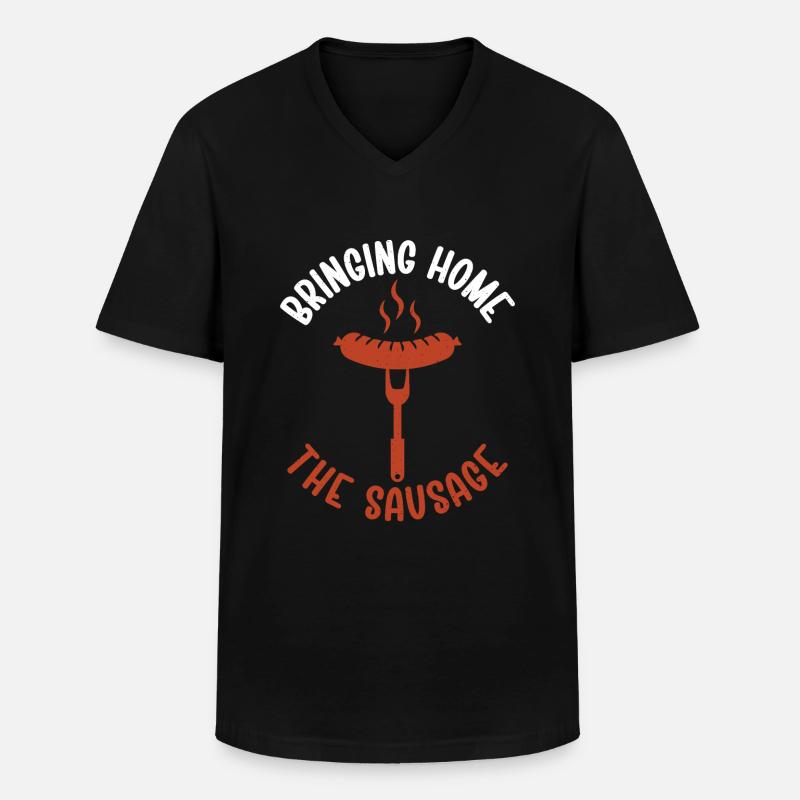 Sausage Lover - Männer-T-Shirt mit V-Ausschnitt - Schwarz