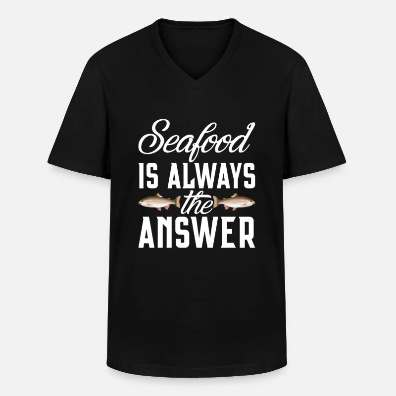 Seafood Lover Gift - Männer-T-Shirt mit V-Ausschnitt - Schwarz